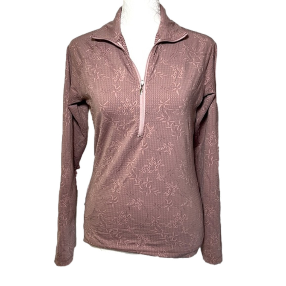 LUCY Active Tech Pink Long Sleeve Half Zip Fitted Pullover - Size X- Small